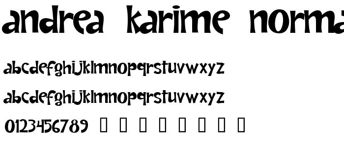 Andrea Karime Normal font